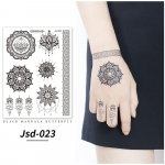 Veekindlad mustad henna ajutised t&auml;toveeringud mandala t&auml;toveeringud lilled