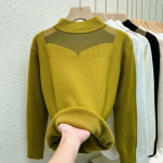 Marli, poolk&otilde;rge kraega, sametest kootud kampsun, naiste talvemood, soojad pulloverid, naiste paksud, tugevad pehmed &otilde;hukesed kampsunid 29786 S orion i v&auml;rv