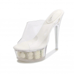 Naiste Stiletto Kingad Kristallselged Avatud Varba Lillelised Seksikad Moodsad Sandaalid 14cm Konts 4cm Platvorm WZ 35