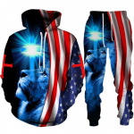 Tiger 3d Print Hoodie kost&uuml;&uuml;m s&uuml;gistalv Pullover Meeste Naiste komplektid Vintage dressipluus Unisex Hoodie + P&uuml;ksid Kaheosaline komplekt S