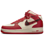 Nike Air Force 1 Mid 07 LX Punane ruuduline unisex tossid Kahvatu-kreemjas &Uuml;likoolipunasus Must DV0792-101 39