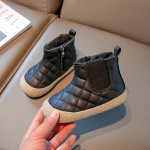 Uued talvised pl&uuml;&uuml;sist lumesaapad ja paksud libisemisvastased puuvillased lastesaapad 24 must