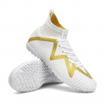 Meeste Jalgpallisaapad Pikad naelad K&otilde;rge pahkluu jalgpallijalatsid AG/TF Kids Outdoor Muru Klambrid Jalgpallisaapad Treening Jalgpallijalatsid 35 valge