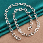 925 h&otilde;bedane l&uuml;likett 18-tolline kaelakee meestele naiste pulmapeo moeehted 45cm