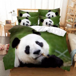 Panda tekikottide komplekt Armas loomamustriline voodipesukomplekt poistele T&uuml;drukutele Mikrofiibrist metsik hiiglaslik Panda king-size voodipesu kate 70x133cm 2pcs