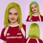HAIRCUBE Halloweeni sirge 13x4 l&auml;bipaistev pits Bob 12 tolli juustest parukad roheline v&auml;rv naistele igap&auml;evase peo cosplay