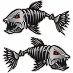 JT15# 2TK Kala luustiku kleebis auto vin&uuml;&uuml;lkleebise veekindlal kaunistusauto kleebistel 13x11cm