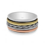 Clarity Meditatsiooni keerlev s&otilde;rmus 2 messingist ja 2 h&otilde;bedast r&otilde;ngaga Fidget Spinners ring Unisex jaoks 5