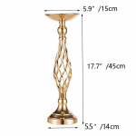 Laua k&uuml;&uuml;nlajalgade kaunistus Kuldne rauast vaas Twist Road Lead k&uuml;&uuml;nlahoidja French Gold, Small Size