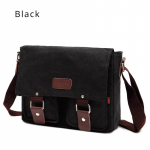 Vintage vabaaja puuvillane meeste Crossbody kott Horisontaalne kandiline &uuml;he &otilde;lakott T&auml;isnahast t&otilde;mblukuga Naiste k&auml;ekott Isadep&auml;eva kingitus must