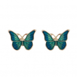 1 paar naiste k&otilde;rvar&otilde;ngaid galvaniseeritud riietus sulamist pilkup&uuml;&uuml;dev emailiga liblikad kujuga k&otilde;rvaklapid Moeaksessuaarid sinine