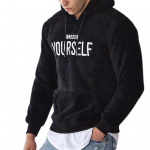 Pullover Hoodie Stiilne kahepoolne pl&uuml;&uuml;sist pl&uuml;&uuml;sist pullover Hoodie Meeste Pocket Letters Hoodie Pusa Pullover Hoodie t&ouml;&ouml;le M khaki