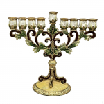 Hanukkah Menorah k&uuml;&uuml;nlajalg, k&auml;sitsi maalitud metallist k&uuml;&uuml;nlajalg, 9 oksaga k&uuml;&uuml;nlahoidja mantel