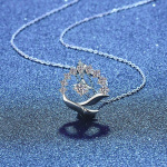 P&auml;ris moissanite teemant kaelakee naiste t&uuml;drukutele 925 Sterling h&otilde;be mini moissanite delfiinide ripatsiga kaelakee peened ehted