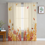 S&uuml;gislehed L&auml;bipaistvad kardinad elutuppa Magamistoa Kodusisustus K&ouml;&ouml;k t&uuml;ll Windowsi jaoks Voile kardinad 135W x 114H(cm)