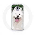 &Uuml;mbris Samsung Galaxy J6 2018 valge samojeedi koerat&otilde;ugu jaoks