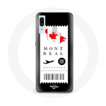 Coque pour Samsung Galaxy A30 Billet d'avion Montr&eacute;al Canada