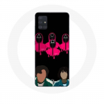 &Uuml;mbris Samsung galaxy A71 Squid Game Seong Gi hun ja Kang Sae Byeok Square Triangle Masks and Ce jaoks