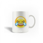 Naerev Emoji keraamiline kruus valge