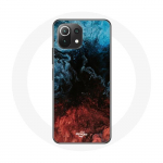 &Uuml;mbris Xiaomi Mi 11 Lite abstraktse tekstuuriga taustaga punane must sinine