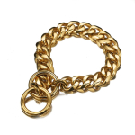 19mm roostevabast terasest lemmikloomakett titaanterasest kuue k&uuml;ljega lihvitav koera kaelarihm Pit Bull Bully pitbull doberman 14inch kuld