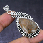 Natural Golden Rutile Gemstone 925 Steling Silver Jewelry Pendant 2.25 m2g56