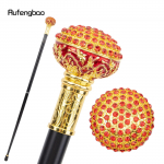 Punane kunstlik teemantpall jalutuskepp, mood Dekoratiivne jalutuskepp Gentleman Elegant Cosplay Cane Crosier 92cm
