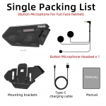 6 s&otilde;itjat Kiiver Peakomplekt Mootorratas Bluetooth Intercom Juhtmeta side GPS Interphone Veekindel 1200M BT 5.0 R6S