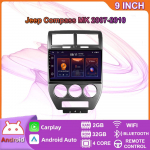 Android 2 Din Auto Multimeediapleier Jeep Compass MK 2007-2010 jaoks Peaseade Stereo Carplay GPS Navigatsioon BT WIFI 4+64GB 2+32GB