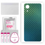 apgo Protective Skin Sticker for the back compatible with Samsung Galaxy A03 Core, Wrap Film, Foil, Vinyl - Pattern Carbon Chameleon CAKA1