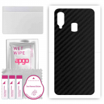 apgo Protective Skin Sticker for the back compatible with Samsung Galaxy A40, Wrap Film, Foil, Vinyl - Pattern Carbon Black
