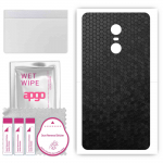 apgo Protective Skin Sticker for the back compatible with Xiaomi Redmi Note 4X, Wrap Film, Foil, Vinyl - Pattern Black Honeycomb