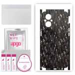 apgo Protective Skin Sticker for the back+sides compatible with Oppo F21 Pro 5G, Full Wrap Film, Foil, Vinyl - Pattern Carbon Black Pixel