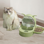 2 in 1 Cat Bowl and Water Feeder Dispenser Large Capacity Pet Drinking Fountain