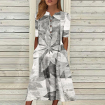 Naiste V-kaelusega l&uuml;hikeste varrukatega kleit Polka mustriga vabaajakleit taskutega M