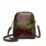 V&auml;ikesed vintage lillemustrilised &otilde;lakotid naistele Kvaliteetsest pehmest nahast naiste Crossbody messenger kott Designer Sac roheline