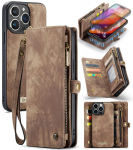 CaseMe eemaldatav mitme kaardi t&otilde;mblukuga rahakott Nahast &uuml;mbris iPhone'ile 16 15 14 13 12 11 Pro Max Xr /Samsung S24 S23 S22 S21 Ultra Plus A14 A13 A54 A53 iPhone 16 Pro Max pruun