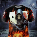 Uus suvine meeste moe T-s&auml;rk Isikup&auml;rastatud Skull Poker tr&uuml;kitud meeste T-s&auml;rk top XS