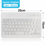 Bluetoothi ​​juhtmeta klaviatuur miniklaviatuur iPadi telefonile tahvelarvutile kummist klahvistikuga Laetav m&auml;nguklaviatuur Android iOS-i Windowsi jaoks 10 inch