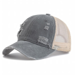 Unisex Trucker Hat mitmev&auml;rviline tavaline pesapallim&uuml;tsi naiste meeste pestud puuvillane distressed m&uuml;ts 55cm-60cm hall