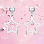 S925 Sterling h&otilde;bek&otilde;rvar&otilde;ngad naistele Minimalistlikud t&auml;hega l&uuml;hikesed k&otilde;rvar&otilde;ngad Korea stiilis geomeetrilised viieharulised h&otilde;bedased aksessuaarid 925