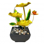 Kuldse lootose lehtedega purskkaevu kaunistus 3-tasandiline siseruumides lilledega lehed l&otilde;&otilde;gastav juga purskkaev kalapaak Kodukontor Elutuba T&ouml;&ouml;laud Fengshui EU