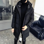 M-7XL Oversize meeste sulejope, pika kapuutsiga sulejope talvepaks soe jope siidist puuvillast polsterdatud mantel 4XL must