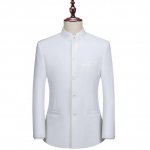 Tuunika jakk Meeste omakasvatamine Hiina mandariini p&uuml;stkrae &uuml;likond Hiina pulmakleit banketi &uuml;likond hiina stiilis 4XL S valge