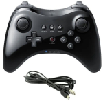 Juhtmeta Classic Pro kontrolleri juhtkangiga m&auml;ngupult Nintend wii U Pro jaoks koos USB-kaabli juhtmevaba kontrolleriga must