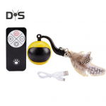 Interaktiivne kassim&auml;nguasja laetav automaatne kassim&auml;ngupall kaugjuhtimispuldiga, liigutusega aktiveeritav iseveerev pall sisekassidele kollane