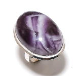 Natural Amethyst Gemstone Handmade 925 Sterling Silver Jewelry Ring Size 8 o8t41