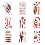 9 tk Halloweeni armi t&auml;toveeringuga kleebised Realistlikud v&otilde;ltshaava &otilde;mblusega k&auml;rnt&otilde;mbega veekindlad ajutised zombide meigirekvisiidid lastele t&auml;iskasvanud poisid t&uuml;drukud 1 Set