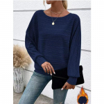 Naiste vabaajaline Batwing-varrukatega sviiter, avara ja mugavate toppidega XL tumesinine v&auml;rv