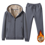 Meeste talvine soe paksenemisega &uuml;likond Soe kapuutsiga pealmine osa + p&uuml;ksid Kaheosaline komplekt 5XL gray